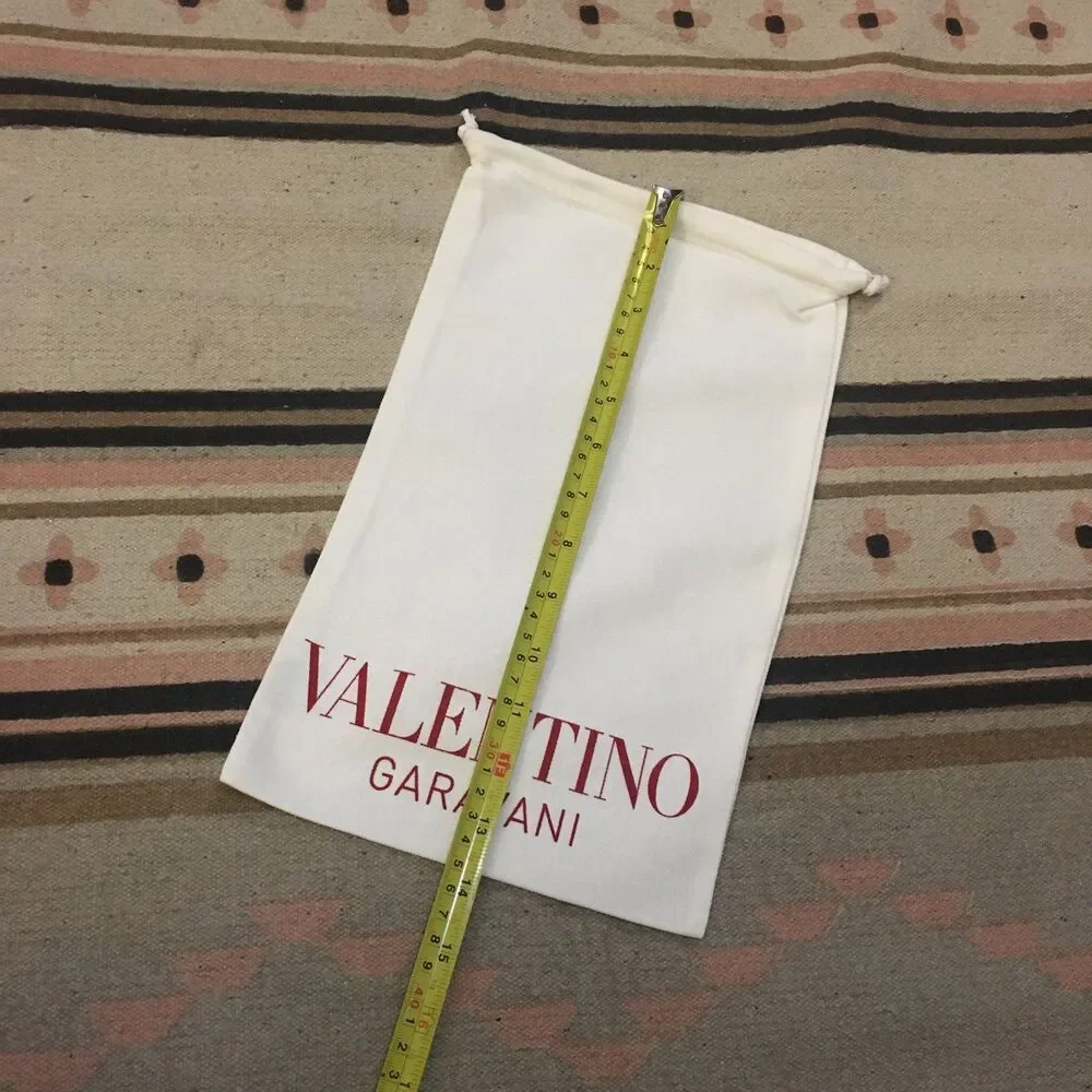 Valentino Garavani white drawstring Dustbag  14” x 8” Red lettering Garment bag